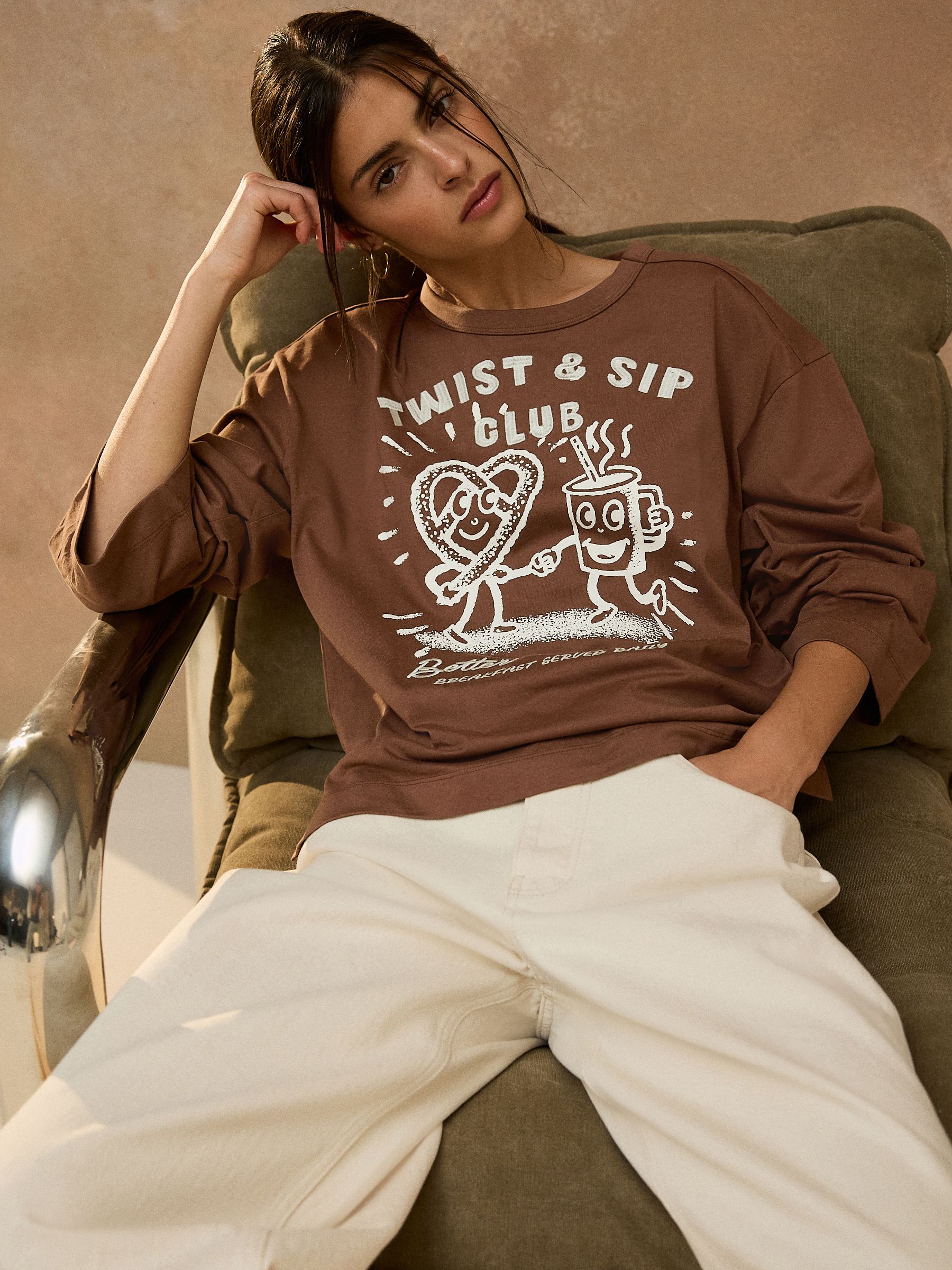 baserangebamboo tee long sleeve チョコレート M Sommer | Baserange