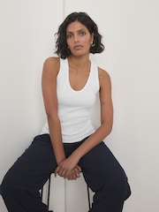 White Thick Strap Vest Top - Image 1 of 8