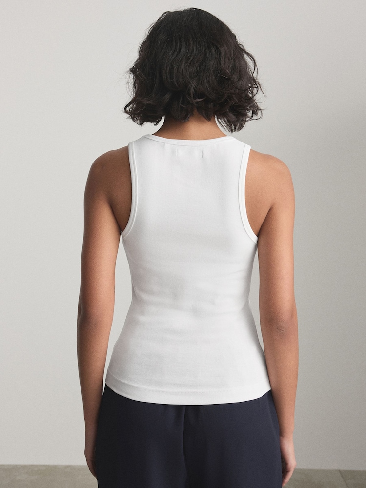 White Thick Strap Vest Top - Image 2 of 8