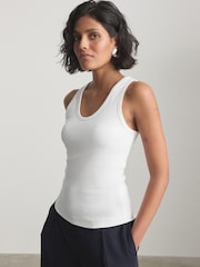 White Thick Strap Vest Top - Image 3 of 8