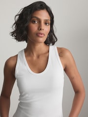White Thick Strap Vest Top - Image 5 of 8