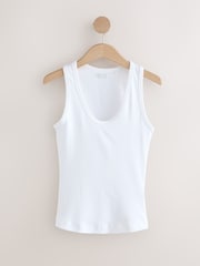 White Thick Strap Vest Top - Image 6 of 8