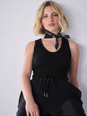 Black Thick Strap Vest Top - Image 1 of 5
