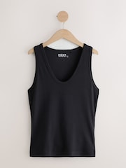 Black Thick Strap Vest Top - Image 6 of 8