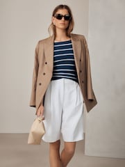 Navy Blue Stripe Thin Strap Pinny Vest - Image 2 of 5