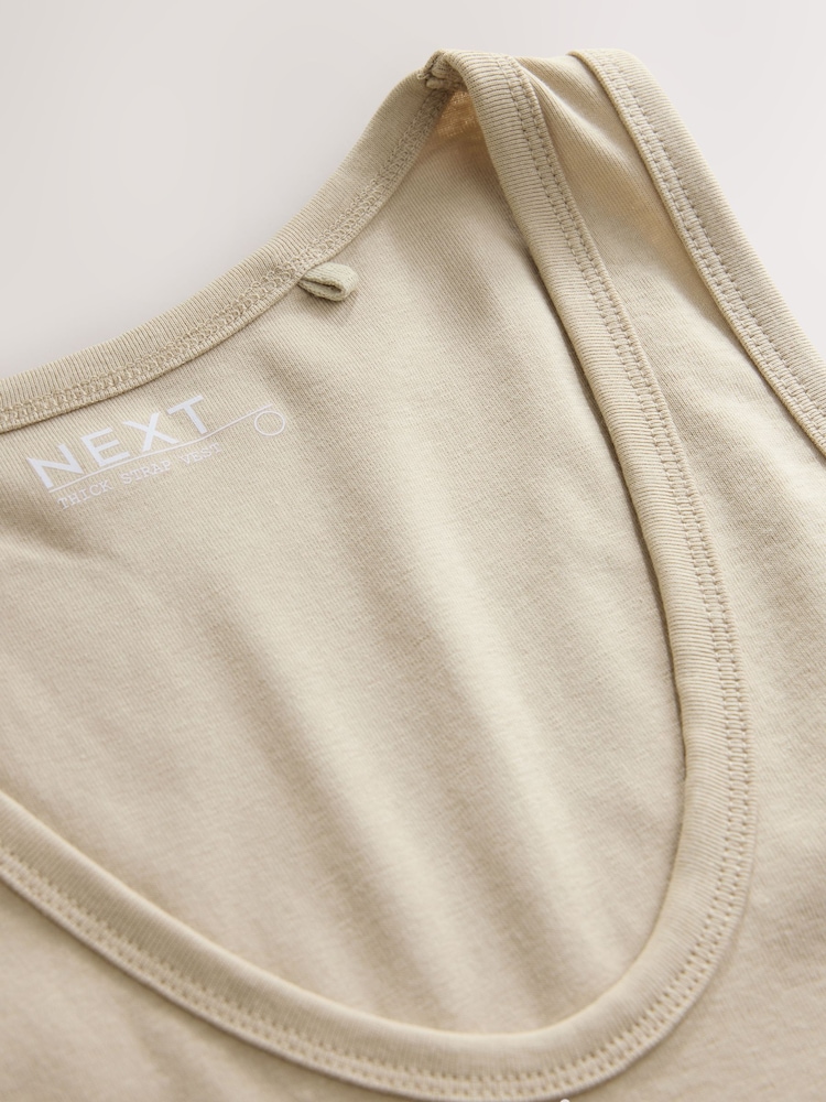 Oatmeal Neutral Thick Strap Vest Top - Image 2 of 3