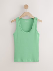 Green/White Thick Strap Racer Back Vests 2 Pack - Image 2 of 5