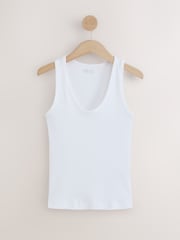 Green/White Thick Strap Racer Back Vests 2 Pack - Image 3 of 5