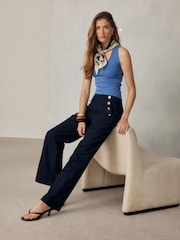 Navy Thick Strap Vest Top - Image 2 of 8