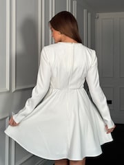 Girl In Mind White Kathryn Square-Neck Mini Dress - Image 5 of 6