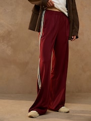 Berry Red Side Stripe Wide Leg Trousers - Image 3 of 5