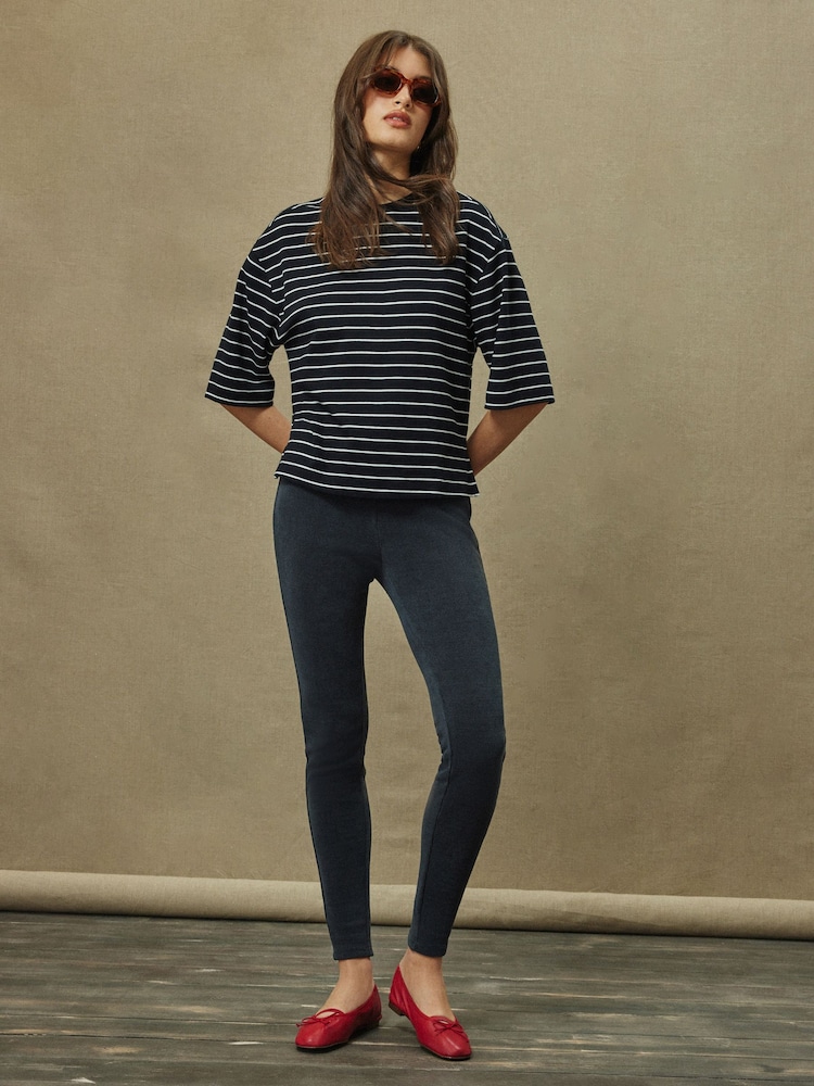 Mono Stripe Boxy Short Sleeve Crew Neck T-Shirt - Image 2 of 5