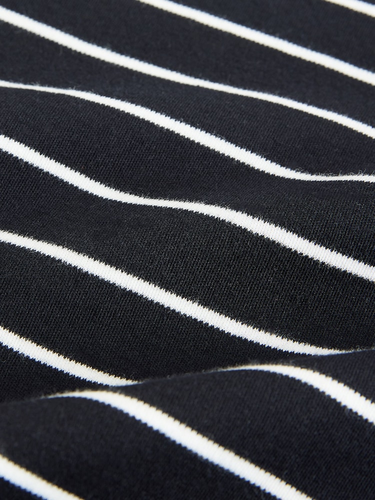 Mono Stripe Boxy Elbow Sleeve Crew Neck T-Shirt - Image 8 of 8 Mono Stripe Boxy Elbow Sleeve Crew Neck T-Shirt - Image 8 of 8