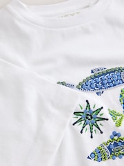White Fish Graphic Short Sleeve Crew Neck Heavyweight T-Shirt - Image 8 of 8