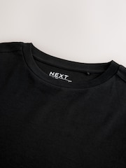 Black Boxy Elbow Sleeve Crew Neck T-Shirt - Image 6 of 7