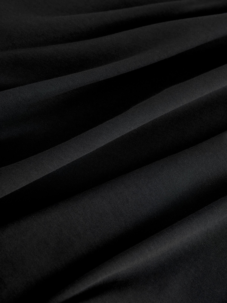 Black Boxy Elbow Sleeve Crew Neck T-Shirt - Image 7 of 7