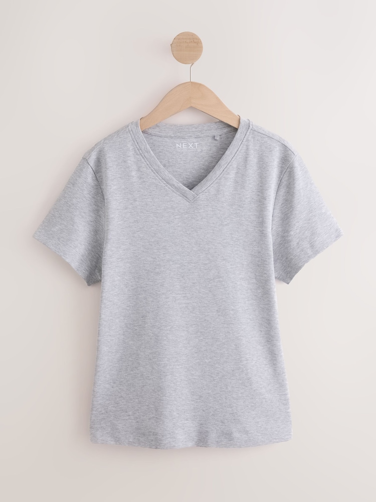 Black/Grey V-Neck Fitted T-Shirts 2 Pack - Image 2 of 5