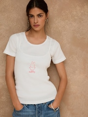 White Miffy Licence Pointelle Layered T-Shirt - Image 1 of 4