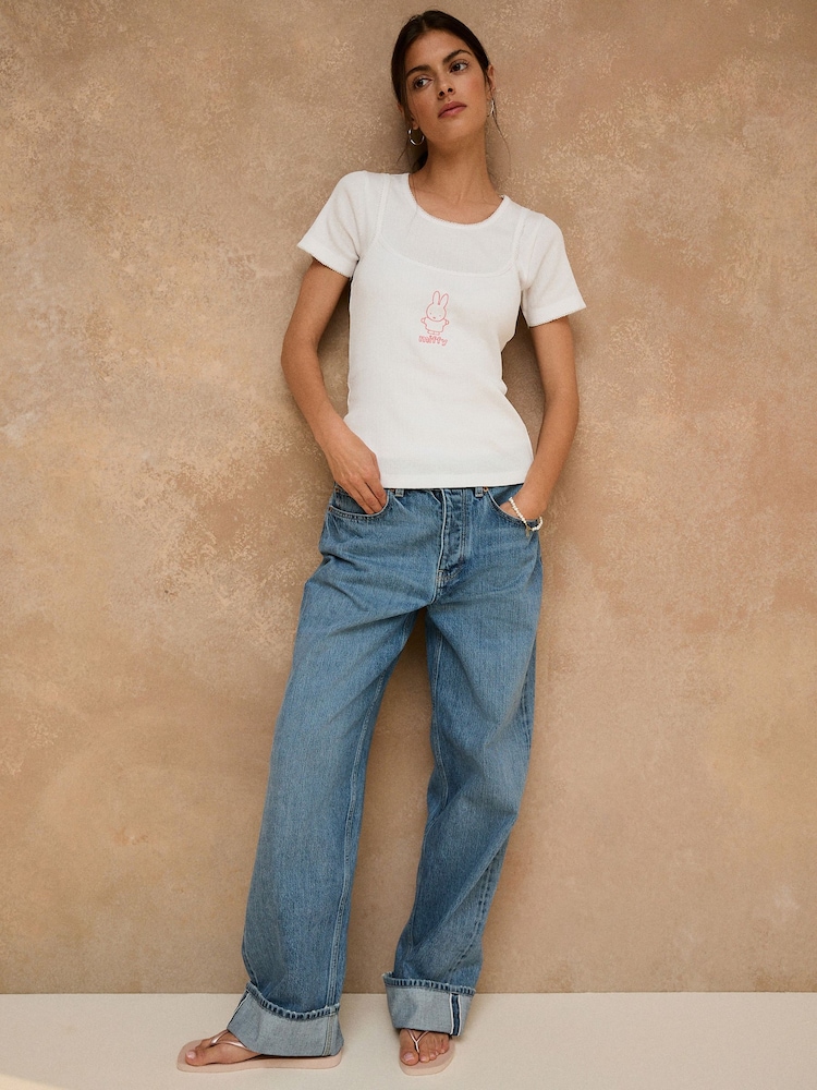 White Miffy Licence Pointelle Layered T-Shirt - Image 4 of 4