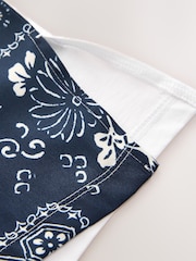 White/Navy Short Sleeve Bandana Print T-Shirt - Image 6 of 7