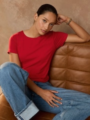 Red Sculpted Short Sleeve T-Shirt - Image 4 of 8