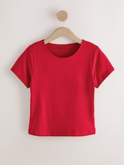 Red Sculpted Short Sleeve T-Shirt - Image 6 of 8
