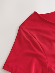 Red Sculpted Short Sleeve T-Shirt - Image 8 of 8