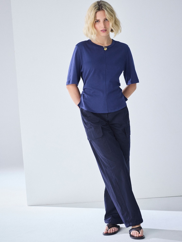 Blue Cinched Waist T-Shirt - Image 2 of 4