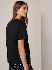 Negro - Heavyweight Crew Neck T-Shirt - Imagen 4 de 8