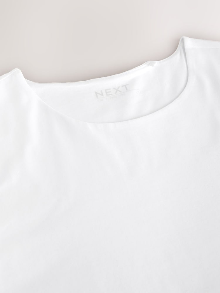 White Sculpted Short Sleeve T-Shirt - Image 3 of 3
