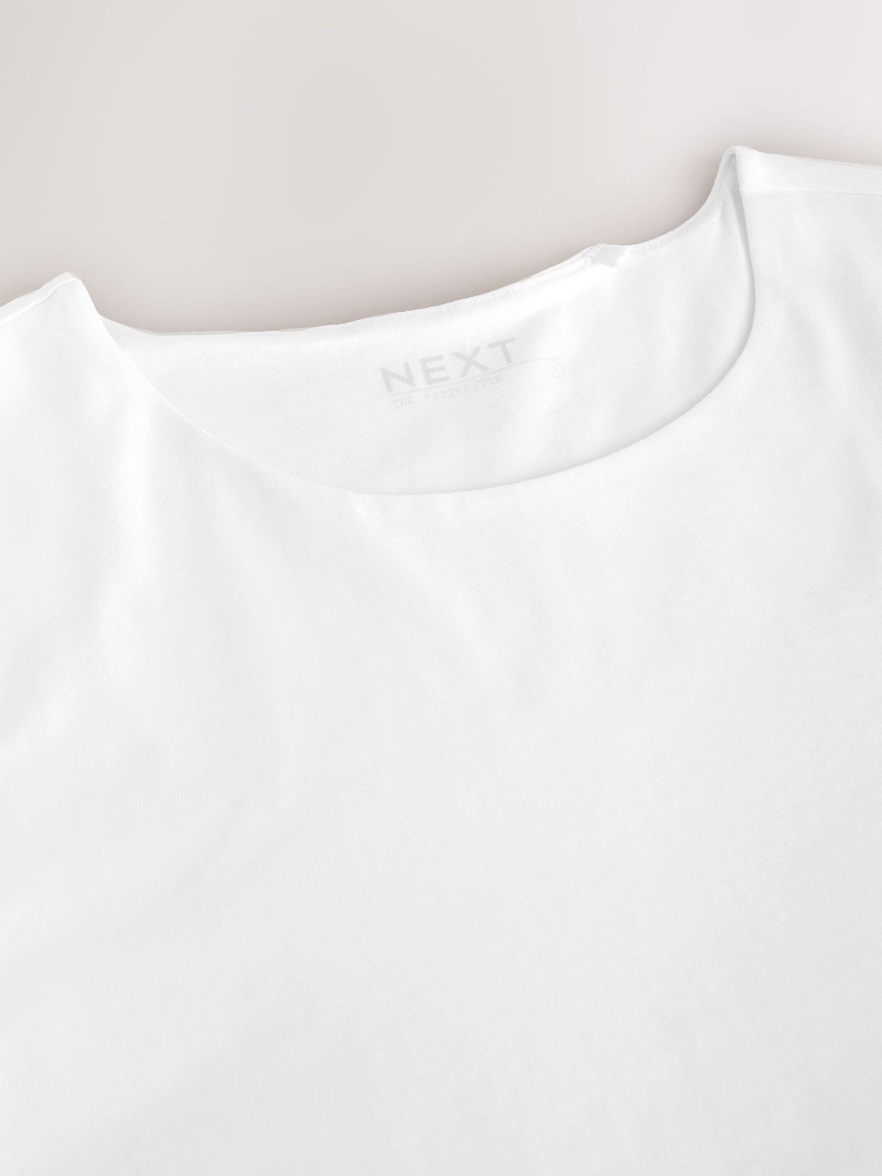 Buy White Fitted Short Sleeve T-Shirt from Next India
