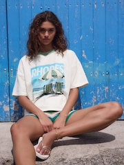 Ecru Summer Rhodes Graphic Boxy T-Shirt - Image 2 of 8