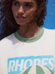 Ecru Summer Rhodes Graphic Boxy T-Shirt - Image 5 of 8