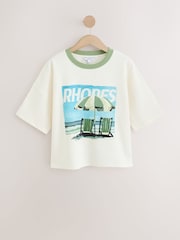 Ecru Summer Rhodes Graphic Boxy T-Shirt - Image 6 of 8