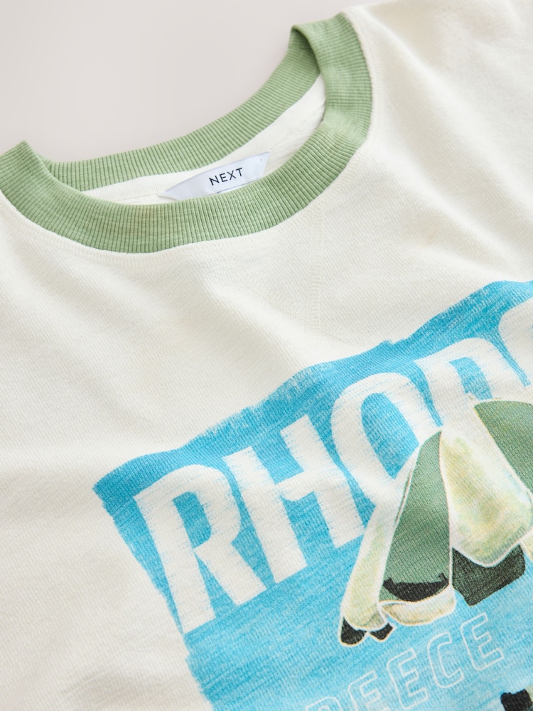 Ecru Summer Rhodes Graphic Boxy T-Shirt - Image 8 of 8 Ecru Summer Rhodes Graphic Boxy T-Shirt - Image 8 of 8