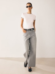 Pink Short Sleeve Layered Crew Neck T-Shirt - Image 2 of 8