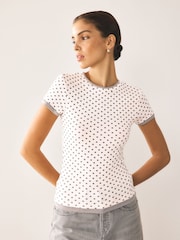 Pink Short Sleeve Layered Crew Neck T-Shirt - Image 3 of 8