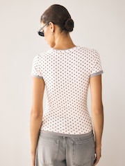 Pink Short Sleeve Layered Crew Neck T-Shirt - Image 4 of 8