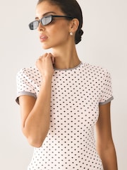 Pink Short Sleeve Layered Crew Neck T-Shirt - Image 5 of 8