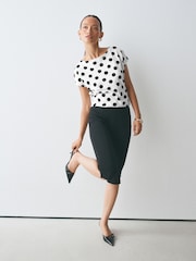 White Polka Dot Cap Short Sleeve T-Shirt - Image 1 of 6