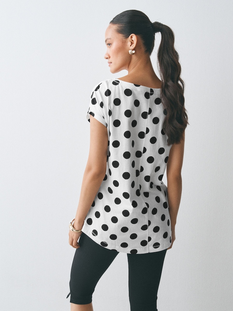 White Polka Dot Cap Short Sleeve T-Shirt - Image 2 of 6