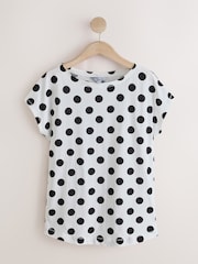 White Polka Dot Cap Short Sleeve T-Shirt - Image 4 of 6