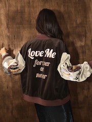 Rockett St George Chocolate Brown Swan Bomber Jacket - Image 1 of 5