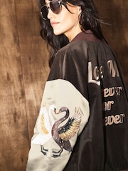 Rockett St George Chocolate Brown Swan Bomber Jacket - Image 2 of 5