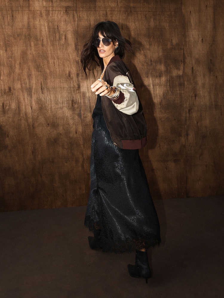 Rockett St George Chocolate Brown Swan Bomber Jacket - Image 5 of 5 Rockett St George Chocolate Brown Swan Bomber Jacket - Image 5 of 5