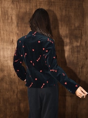 Rockett St George Black Love Arrow Embroidered Velvet Blazer - Image 2 of 10