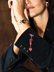 Rockett St George Black Love Arrow Embroidered Velvet Blazer - Image 7 of 10