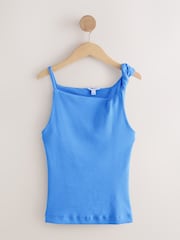 Blue Twist Asymmetric Vest Top - Image 5 of 7