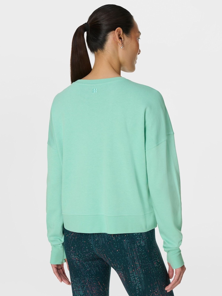 Sweaty Betty Green After Class Crop Sweatshirt - Image 2 of 7