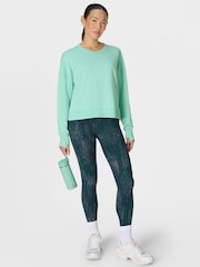 Sweaty Betty Green After Class Crop Sweatshirt - Image 4 of 7